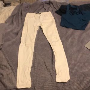 White BDG Mid Rise Skinny Jeans